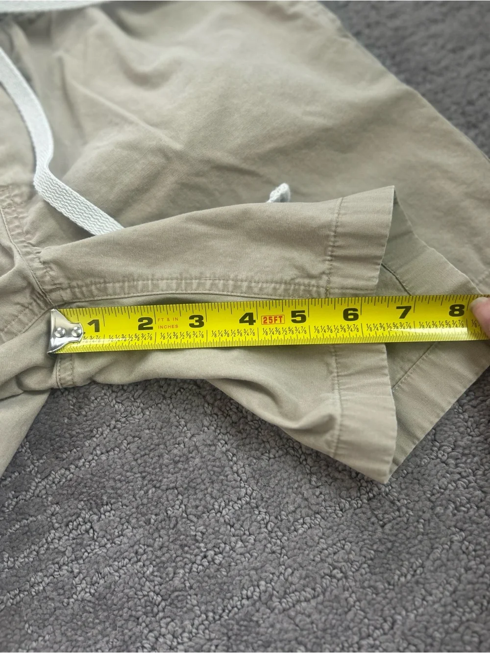 J.Crew Twill Drawstring Dock Shorts Khaki Tan X-Small XS
